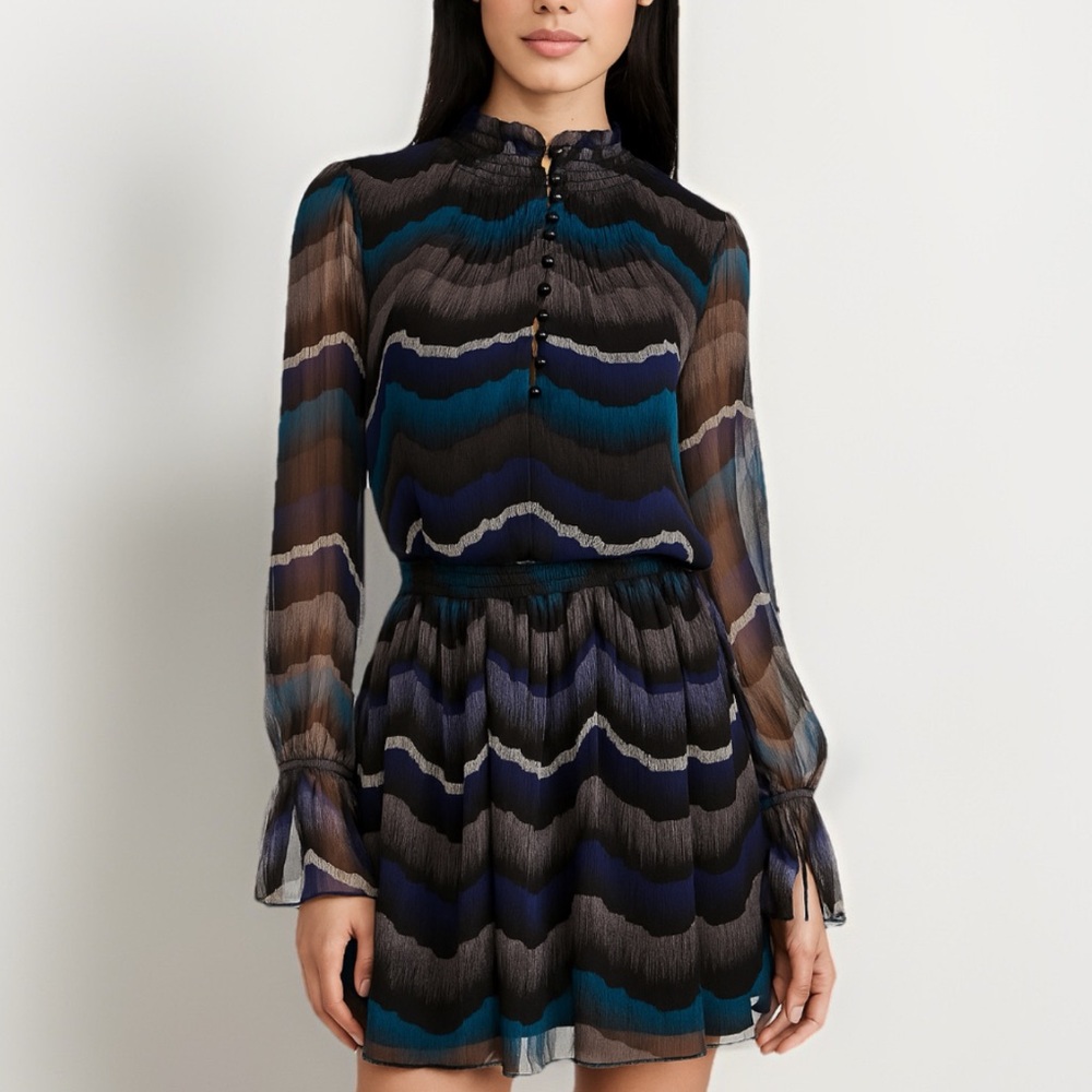 DVF Kelley Dress Size 10 – Silk Blend, Preppy, Classic Print Designer Glam Retro
